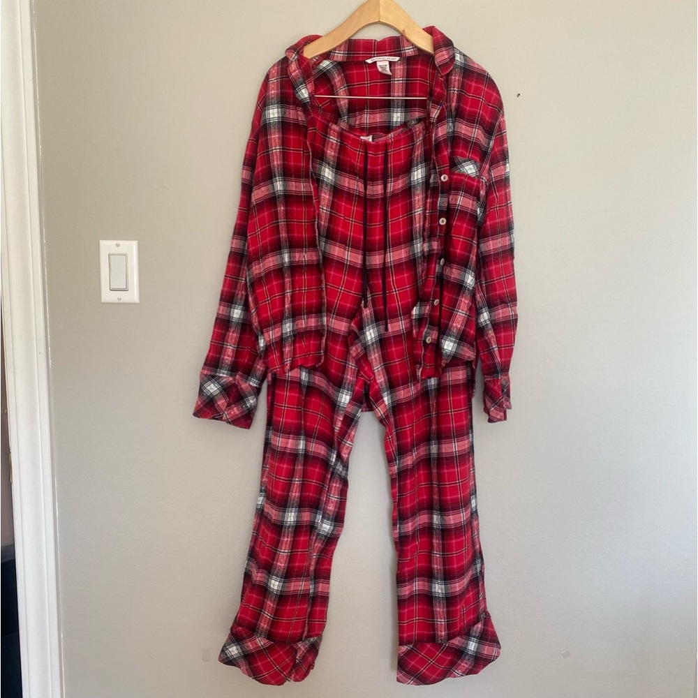 Victoria Secret Red Plaid Pajama Pant Set